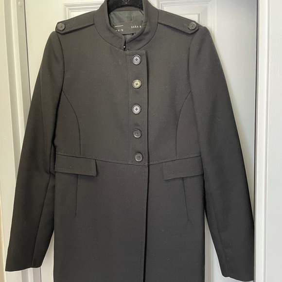 Jackets & Coats Zara Black Military Style Peacoat Poshmark